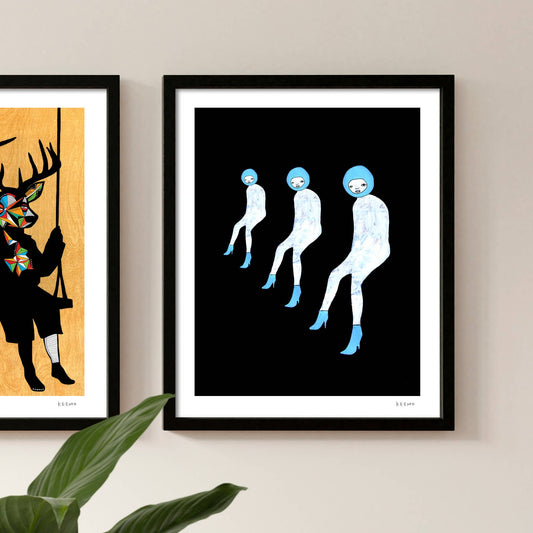 Space Modern Art Print Unique Gift Wall Decor Figure Design