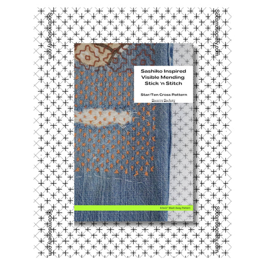 Sashiko Inspired Star/Ten Cross Stick and Stitch Pattern