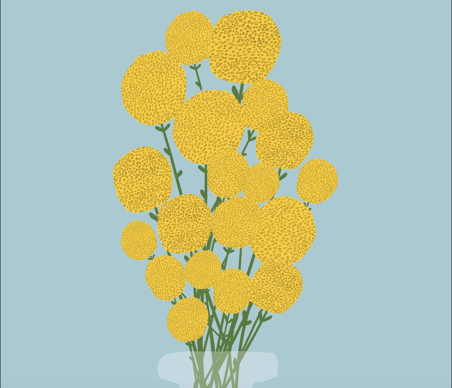 Billy Buttons Craspedia Illustration Print