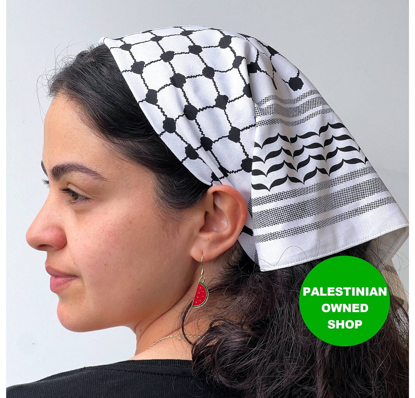 100% Cotton Kuffiyah Bandana Palestinian Kuffiyeh design