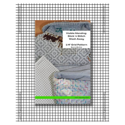 Visible Mending ¼” Grid Full Sheet Stick and Stitch Pattern