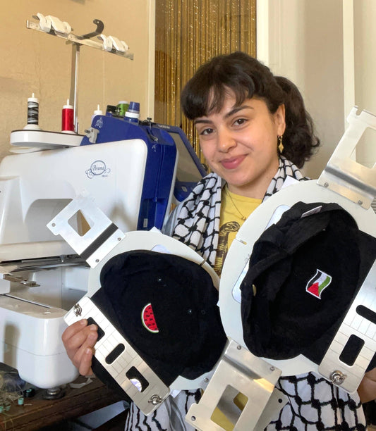 Palestinian Flag Embroidered Cotton Cap Unisex