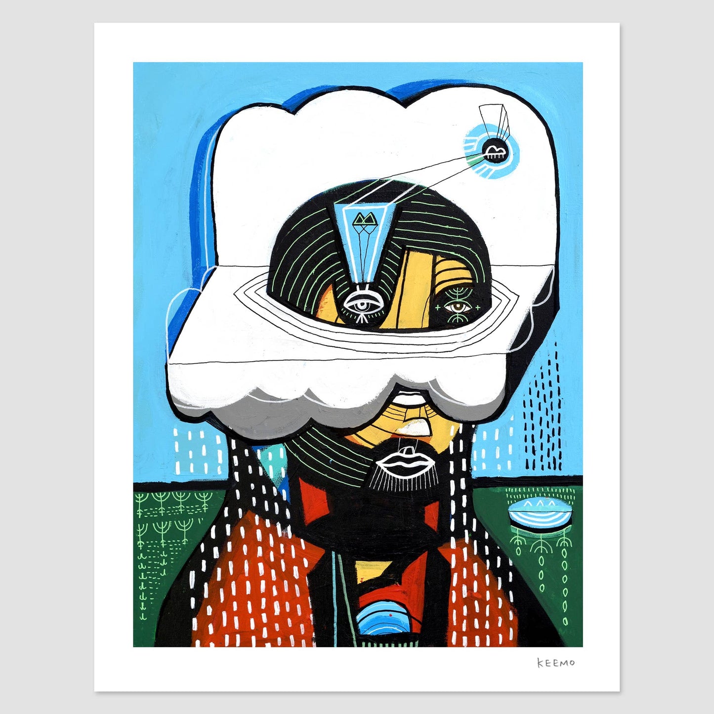 Keemo Gallery - Colorful Abstract Art Print Unique Wall Decor Clouds Modern