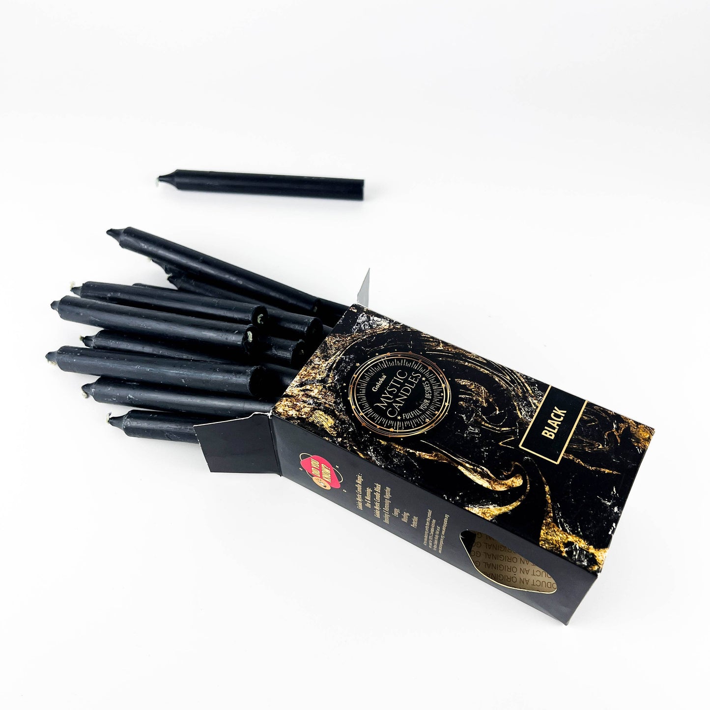 GREENROOTS USA LLC - Goloka Black Mini Ritual Candle (Pack Of 20) - 0.5"X5"