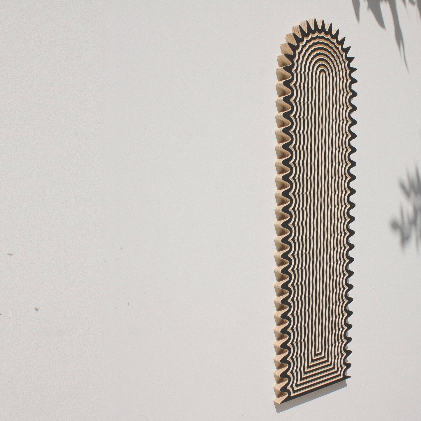 Carved Tall Wavy Arch Wall Hanging