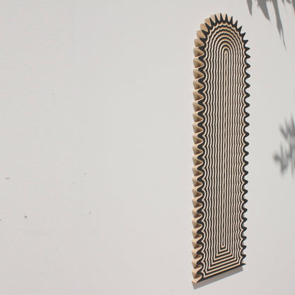 Carved Tall Wavy Arch Wall Hanging