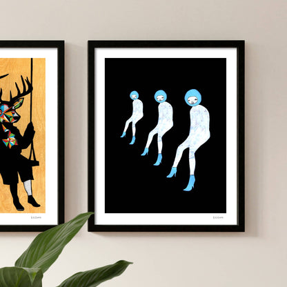 Space Modern Art Print Unique Gift Wall Decor Figure Design