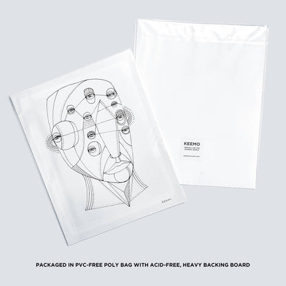 Black and White Illustration Abstract Unique Art Print