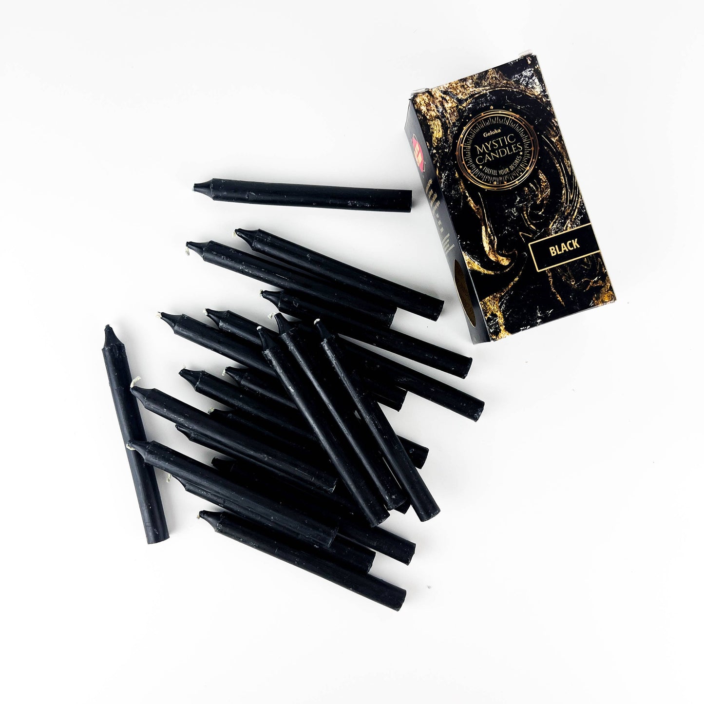 GREENROOTS USA LLC - Goloka Black Mini Ritual Candle (Pack Of 20) - 0.5"X5"