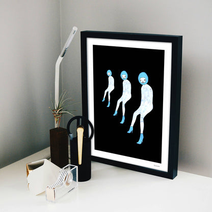 Space Modern Art Print Unique Gift Wall Decor Figure Design