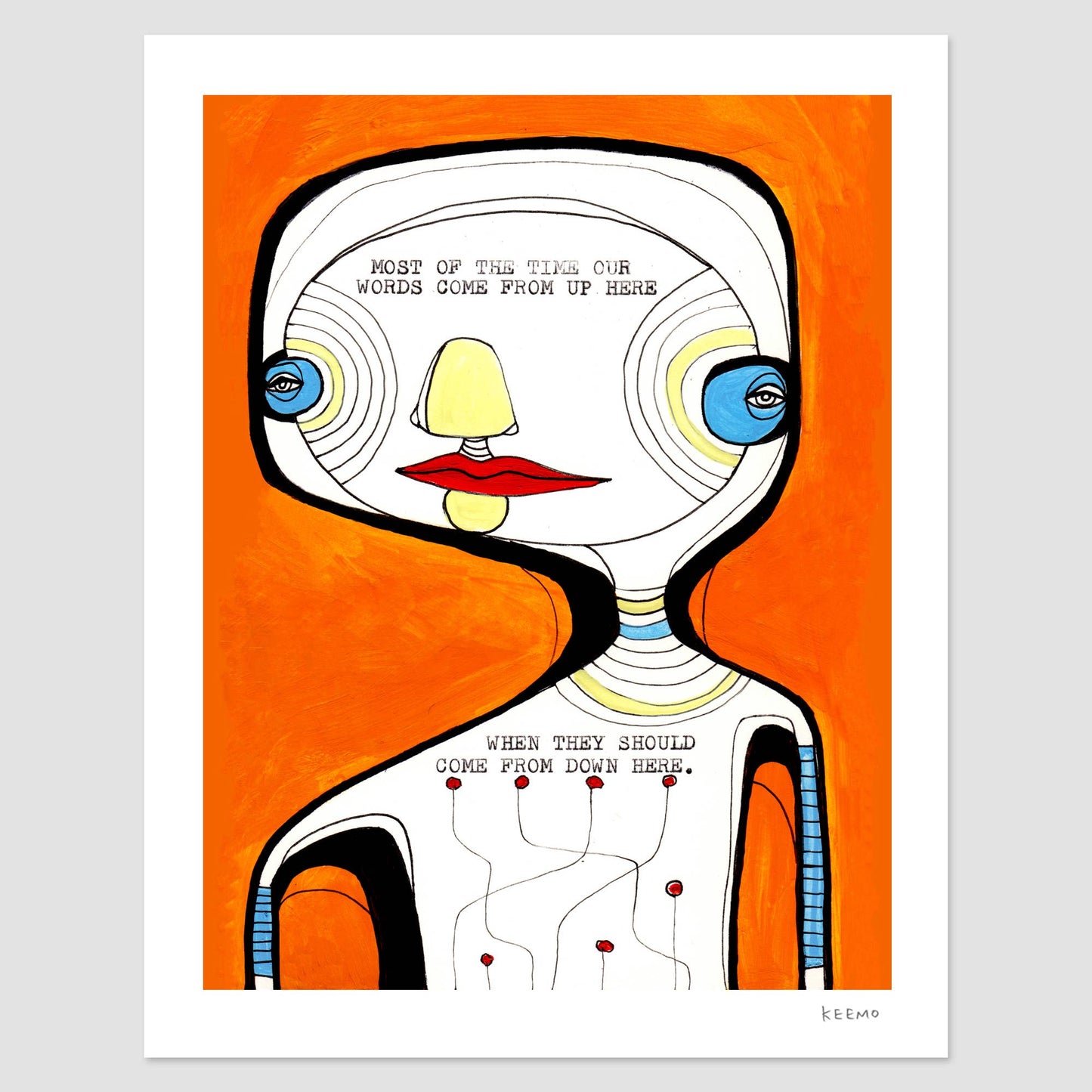 Keemo Gallery - Poem Heart Unique Modern Art Print Abstract Type Kind Words