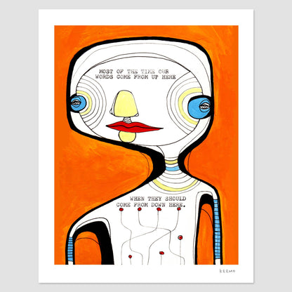 Keemo Gallery - Poem Heart Unique Modern Art Print Abstract Type Kind Words