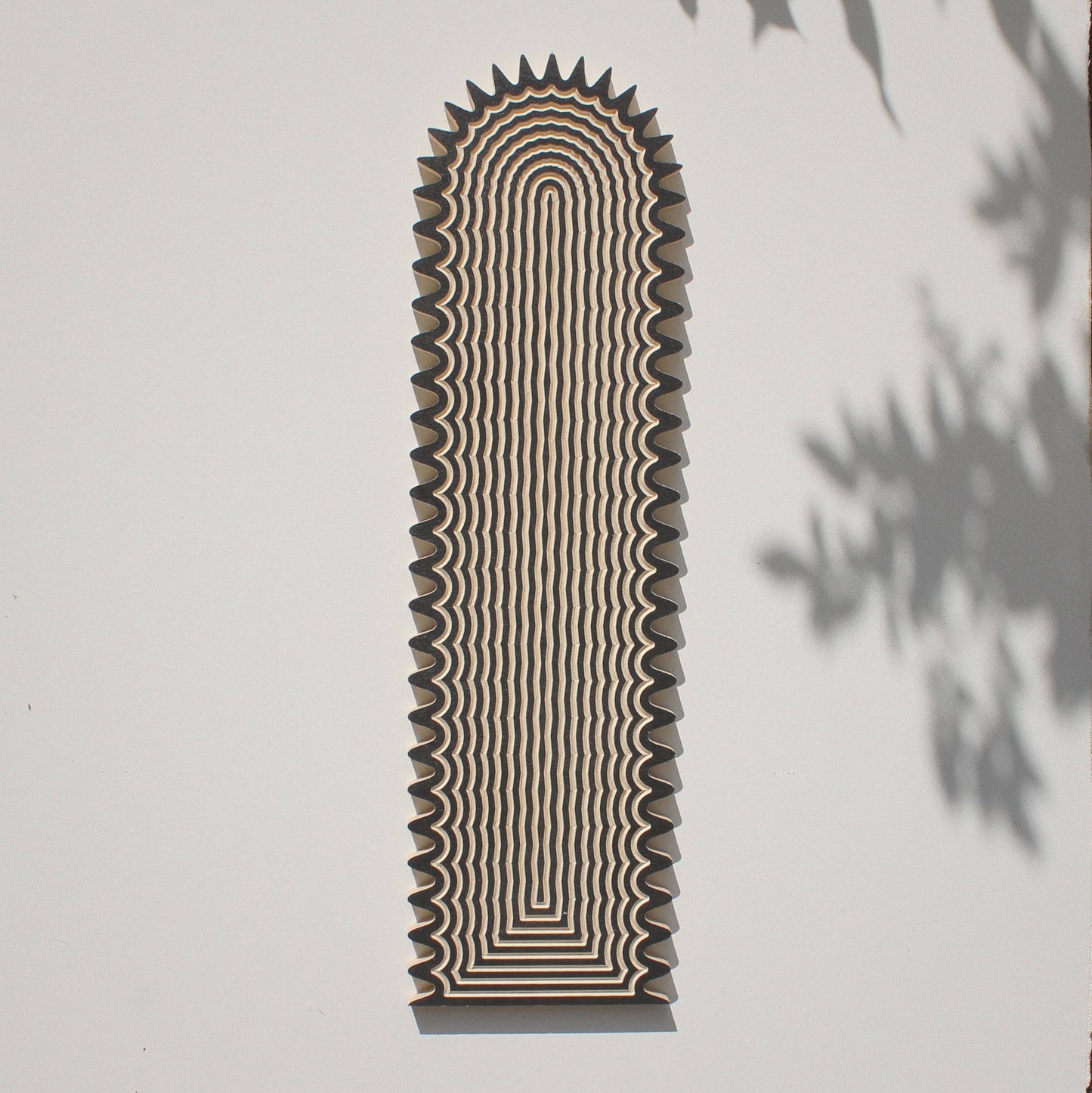 Carved Tall Wavy Arch Wall Hanging