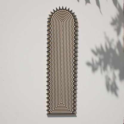 Carved Tall Wavy Arch Wall Hanging
