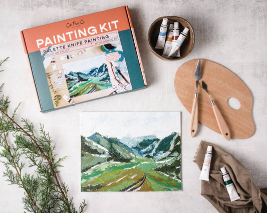 Mountain Valley palette knife painting kit