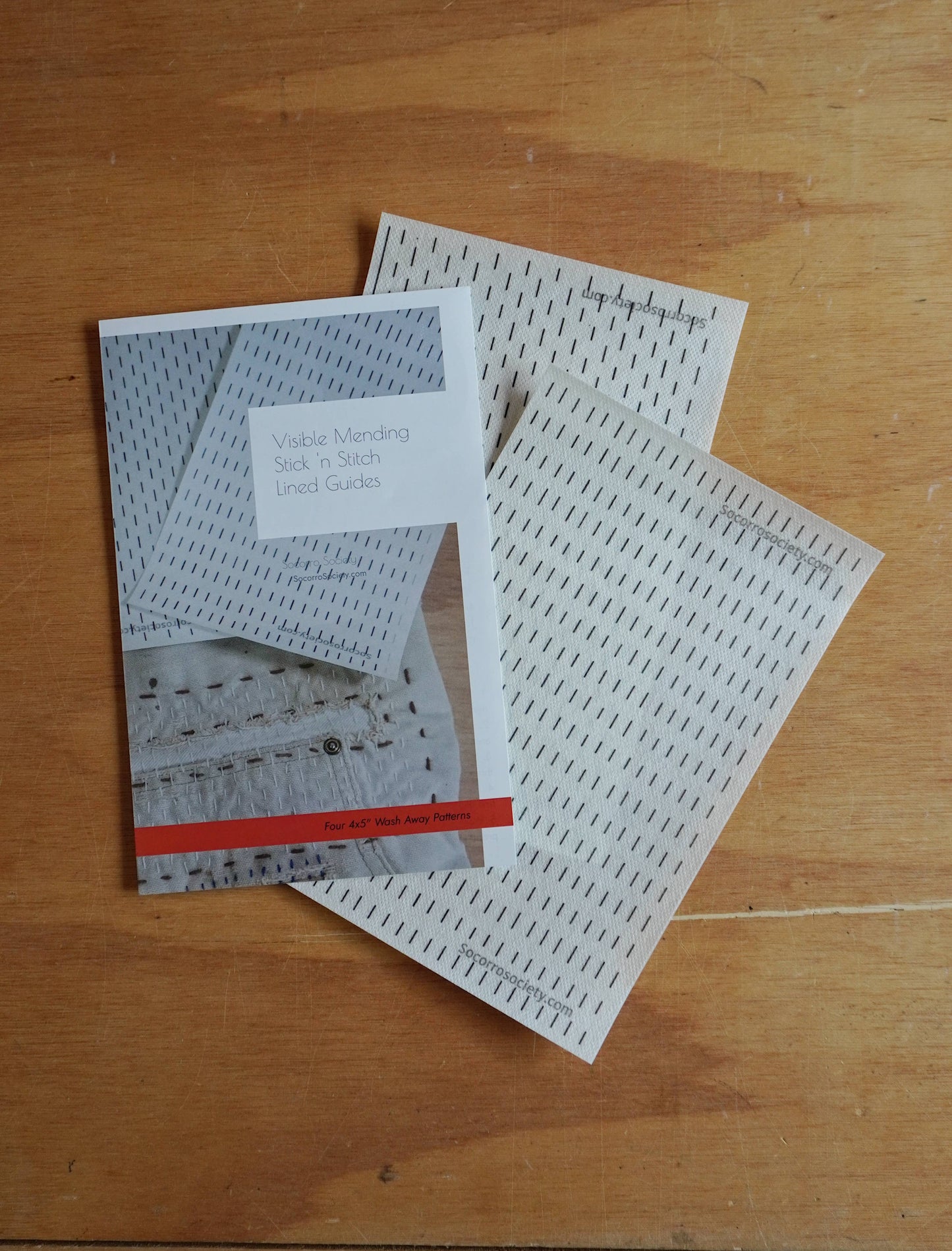 Visible Mending Lined Half Sheet Stick and Stitch Patterns