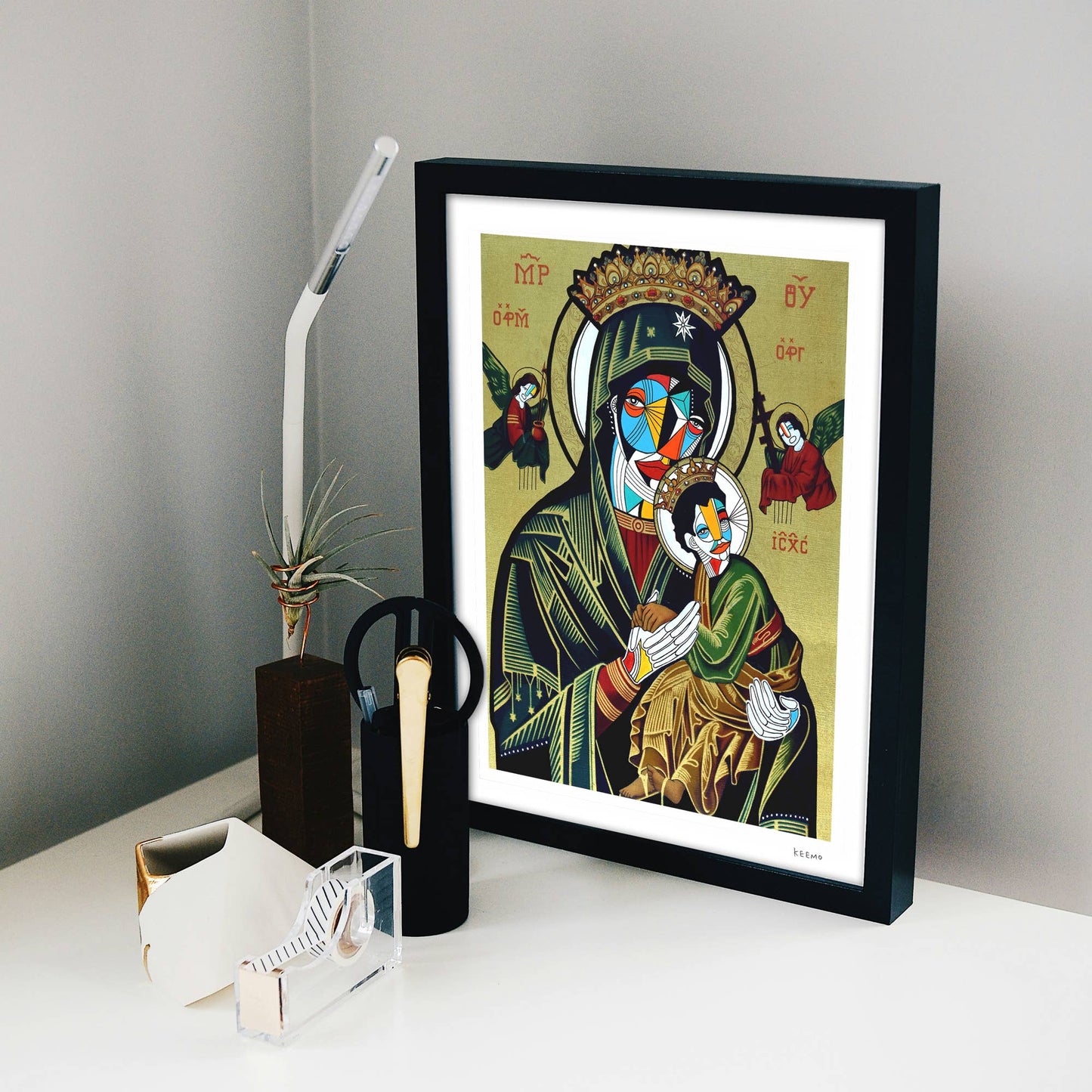 Keemo Gallery - Madonna and Child Abstract Art Print Religious Mary Jesus