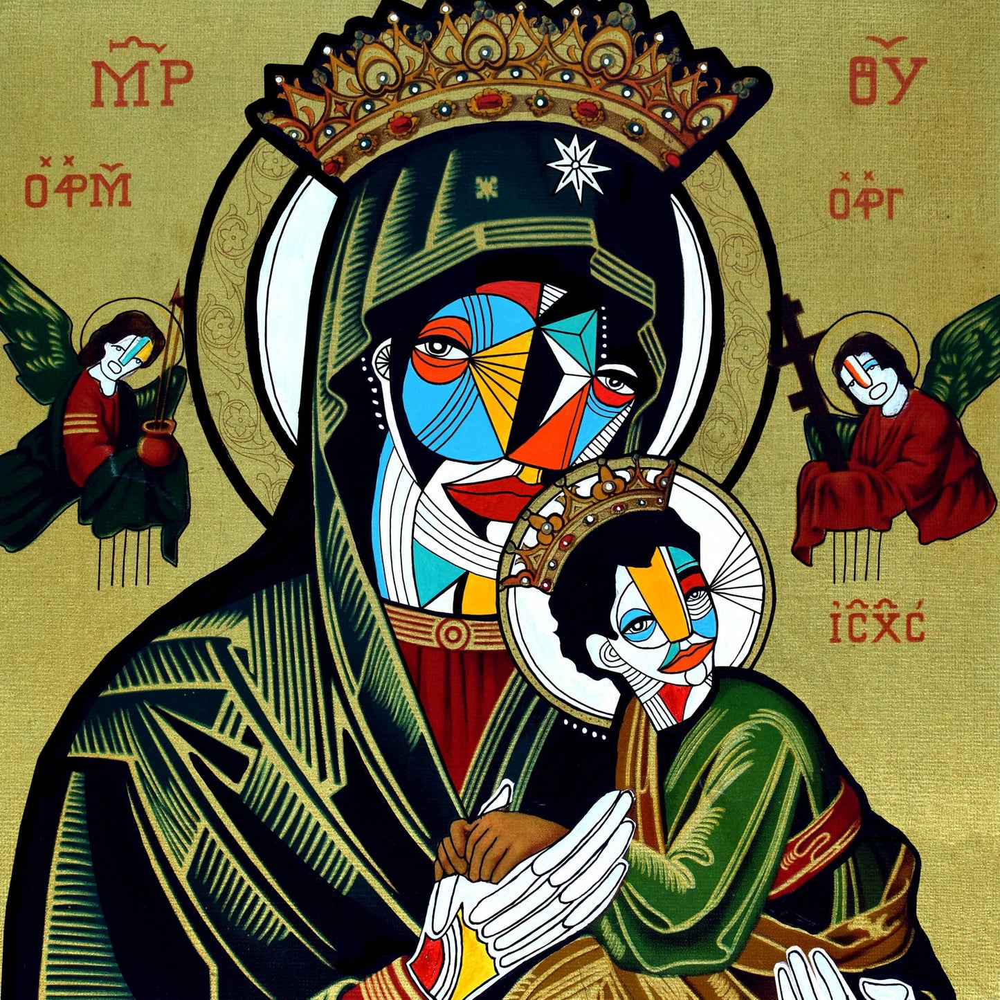 Keemo Gallery - Madonna and Child Abstract Art Print Religious Mary Jesus