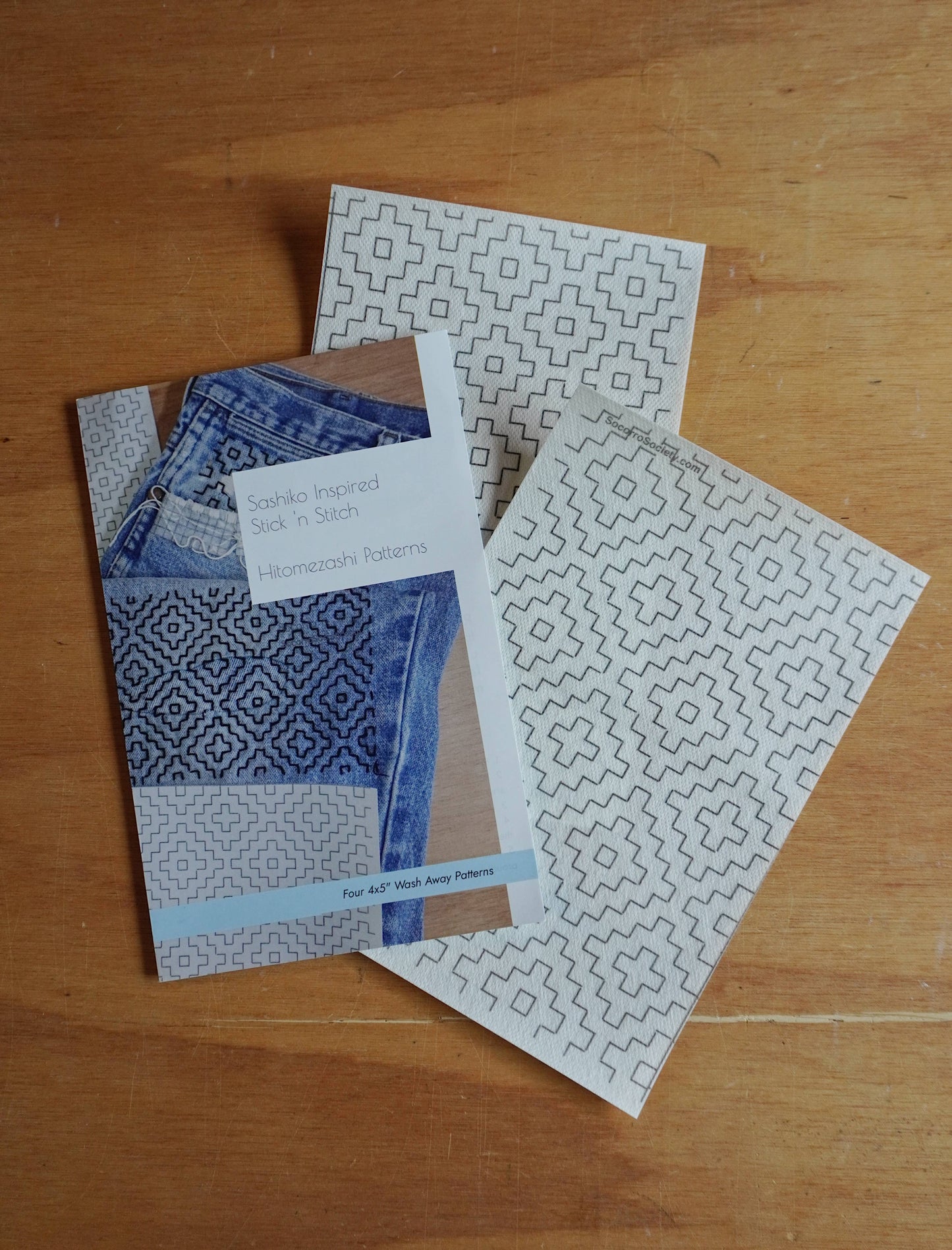 Sashiko Inspired Mending Stick and Stitch Patterns