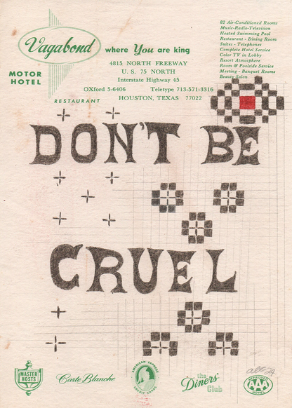 Lordcowboy - Don't Be Cruel - Art Print by Lordcowboy