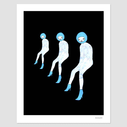 Space Modern Art Print Unique Gift Wall Decor Figure Design