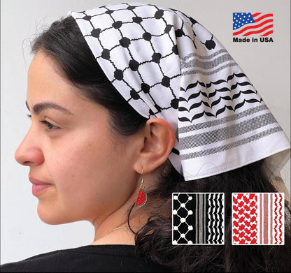 100% Cotton Kuffiyah Bandana Palestinian Kuffiyeh design