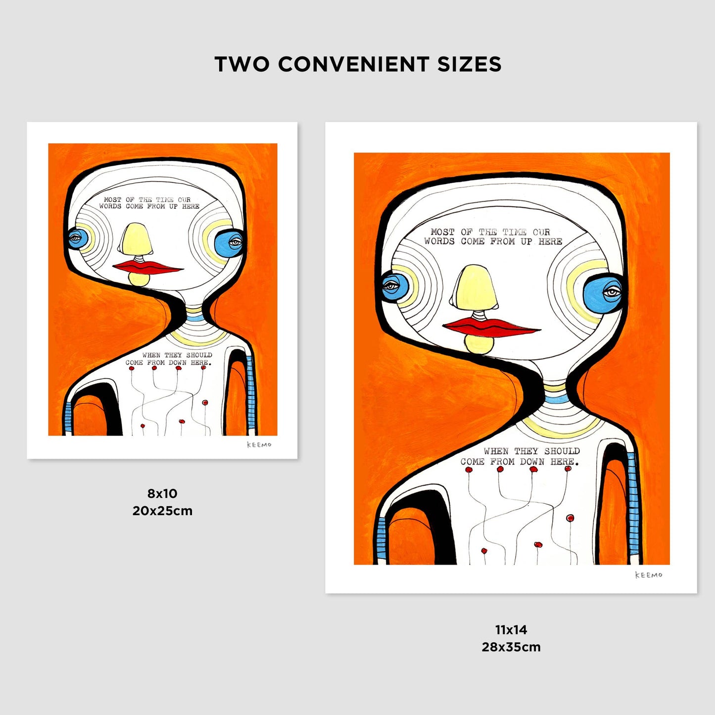 Keemo Gallery - Poem Heart Unique Modern Art Print Abstract Type Kind Words