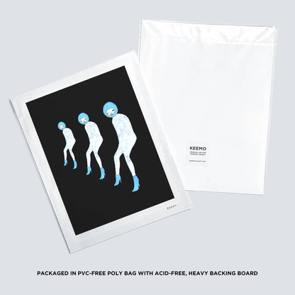 Space Modern Art Print Unique Gift Wall Decor Figure Design