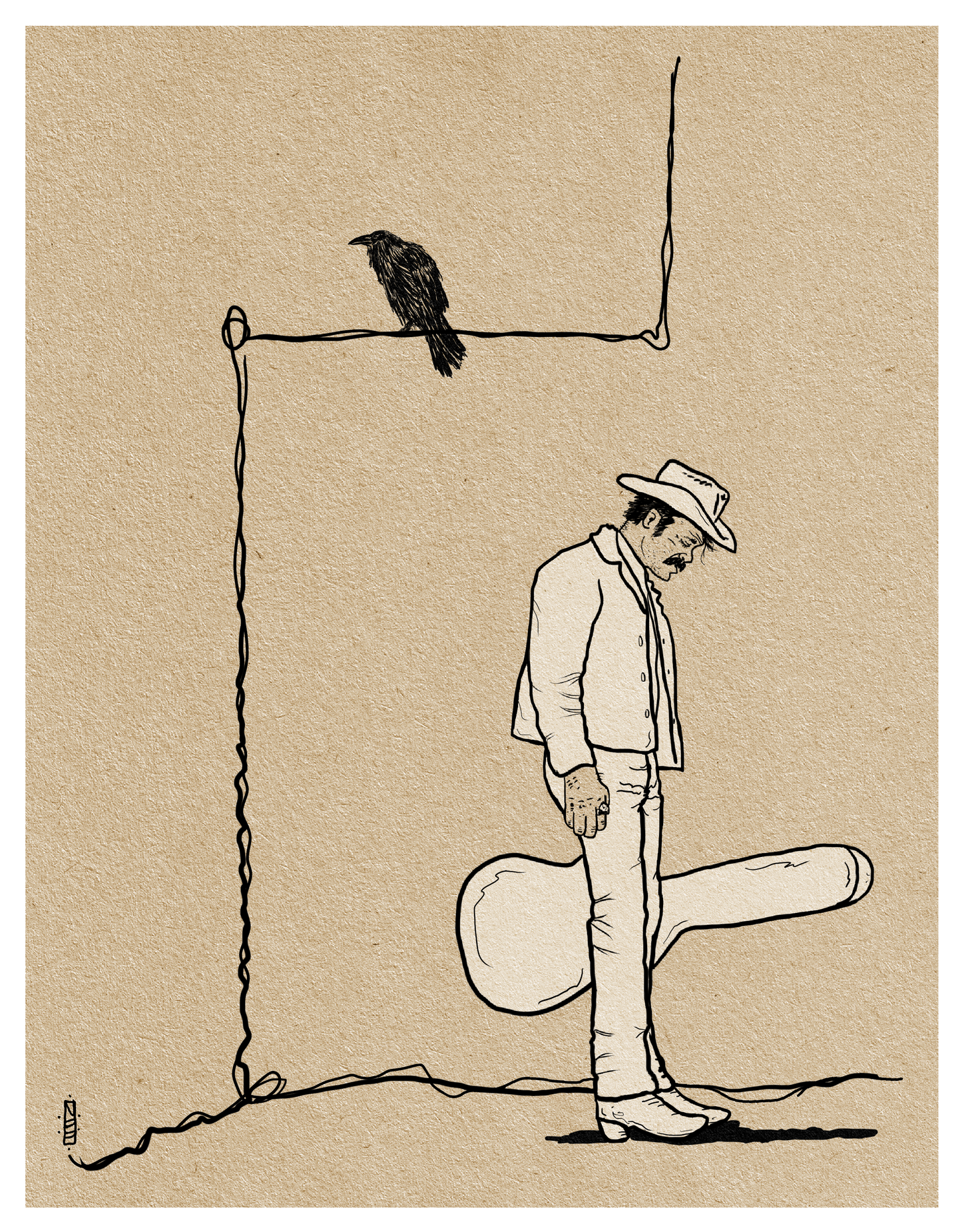 Old Dog Matte Art Print with White Border