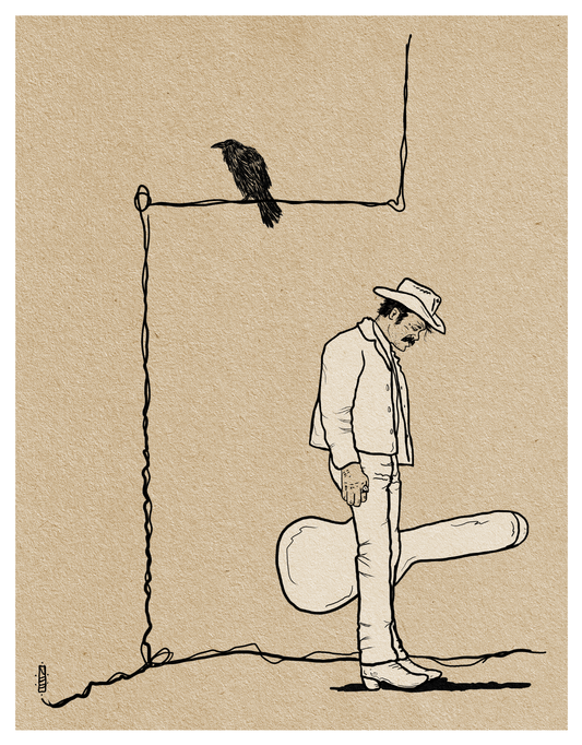 Old Dog Matte Art Print with White Border