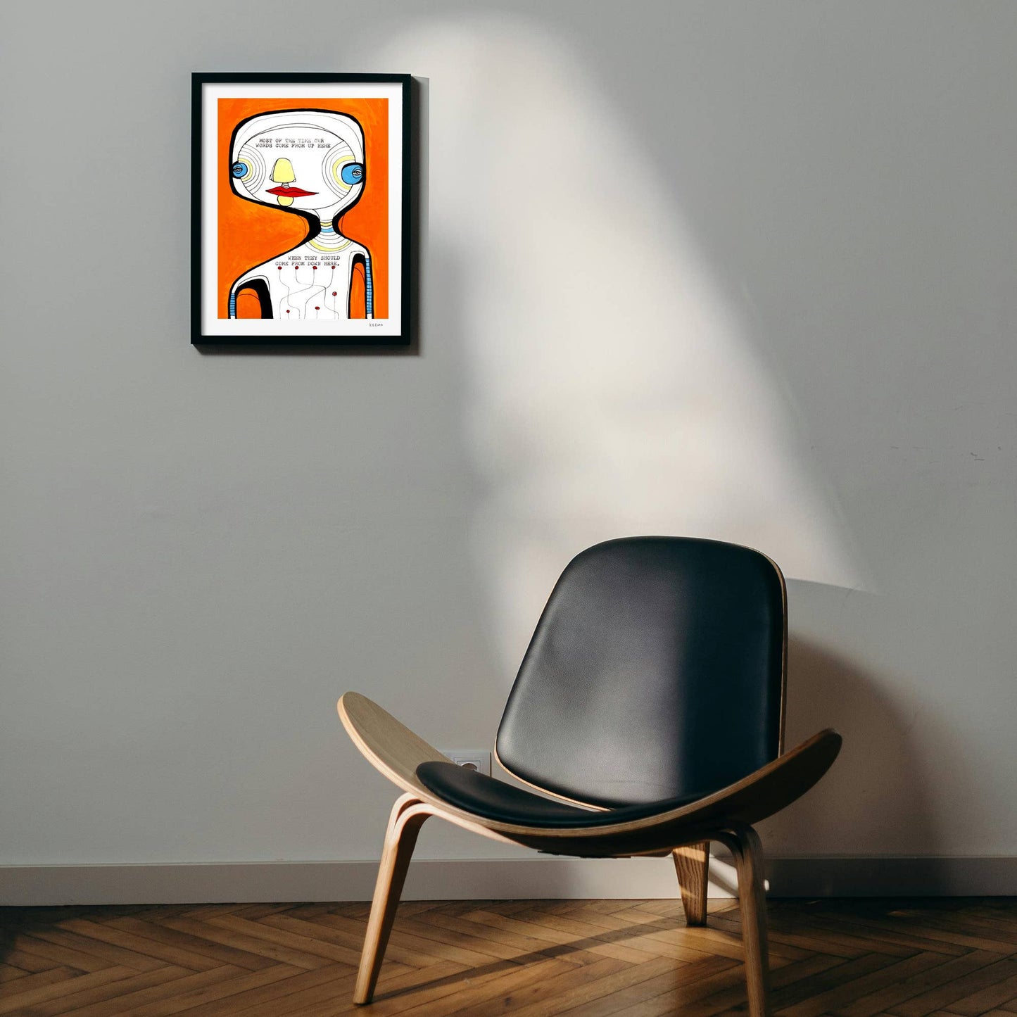 Keemo Gallery - Poem Heart Unique Modern Art Print Abstract Type Kind Words