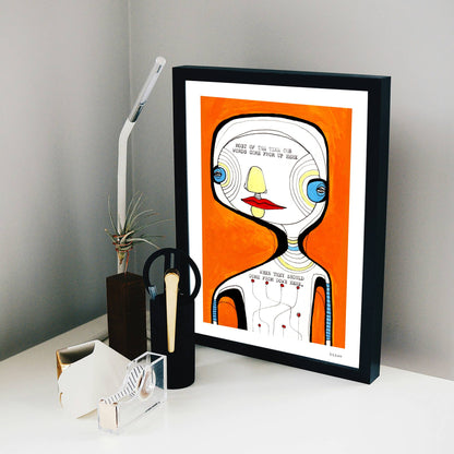 Keemo Gallery - Poem Heart Unique Modern Art Print Abstract Type Kind Words