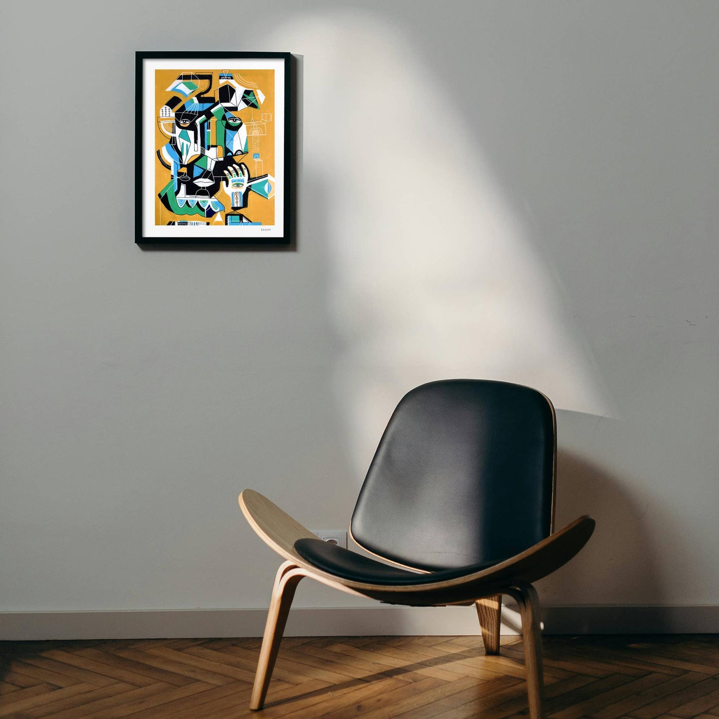 Keemo Gallery - Abstract Art Print Modern Wall Art Design Yellow Unique