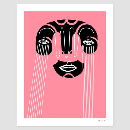 Keemo Gallery - Abstract Art Print Modern Wall Art Design Colorful Pink