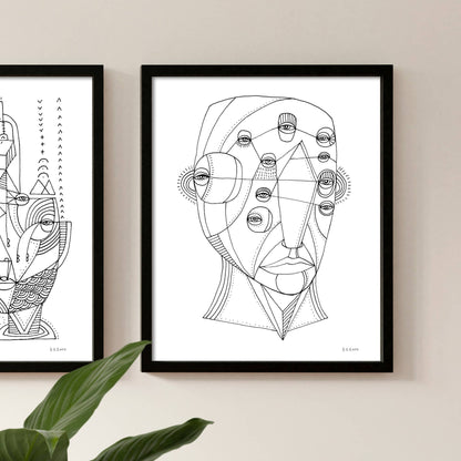 Black and White Illustration Abstract Unique Art Print