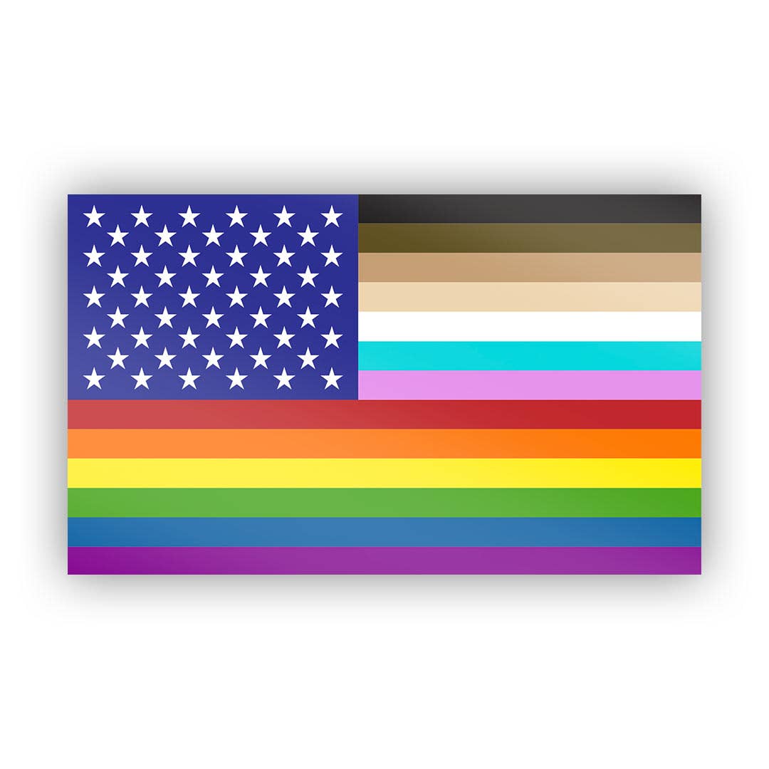 FOR ALL US Flag Sticker