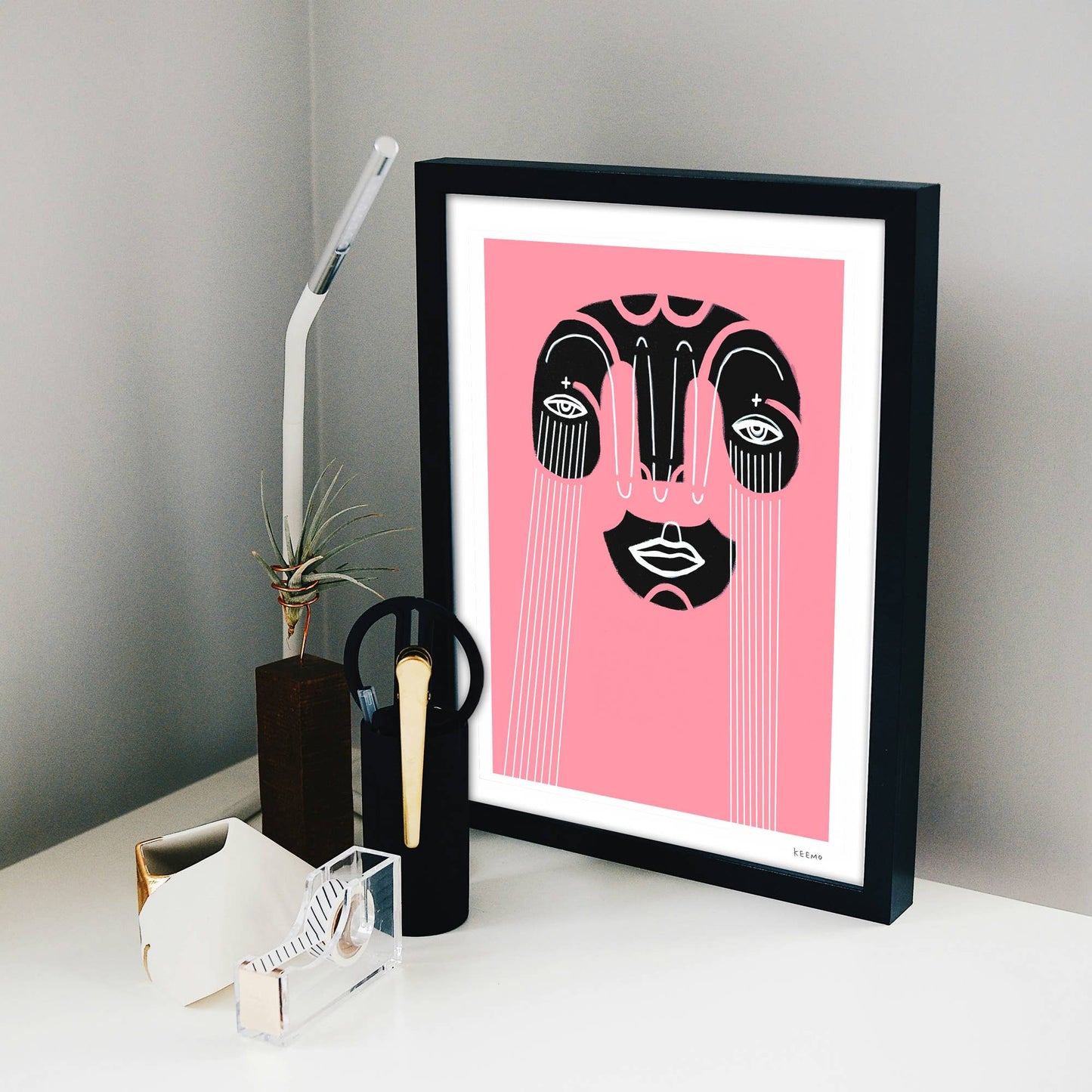 Keemo Gallery - Abstract Art Print Modern Wall Art Design Colorful Pink
