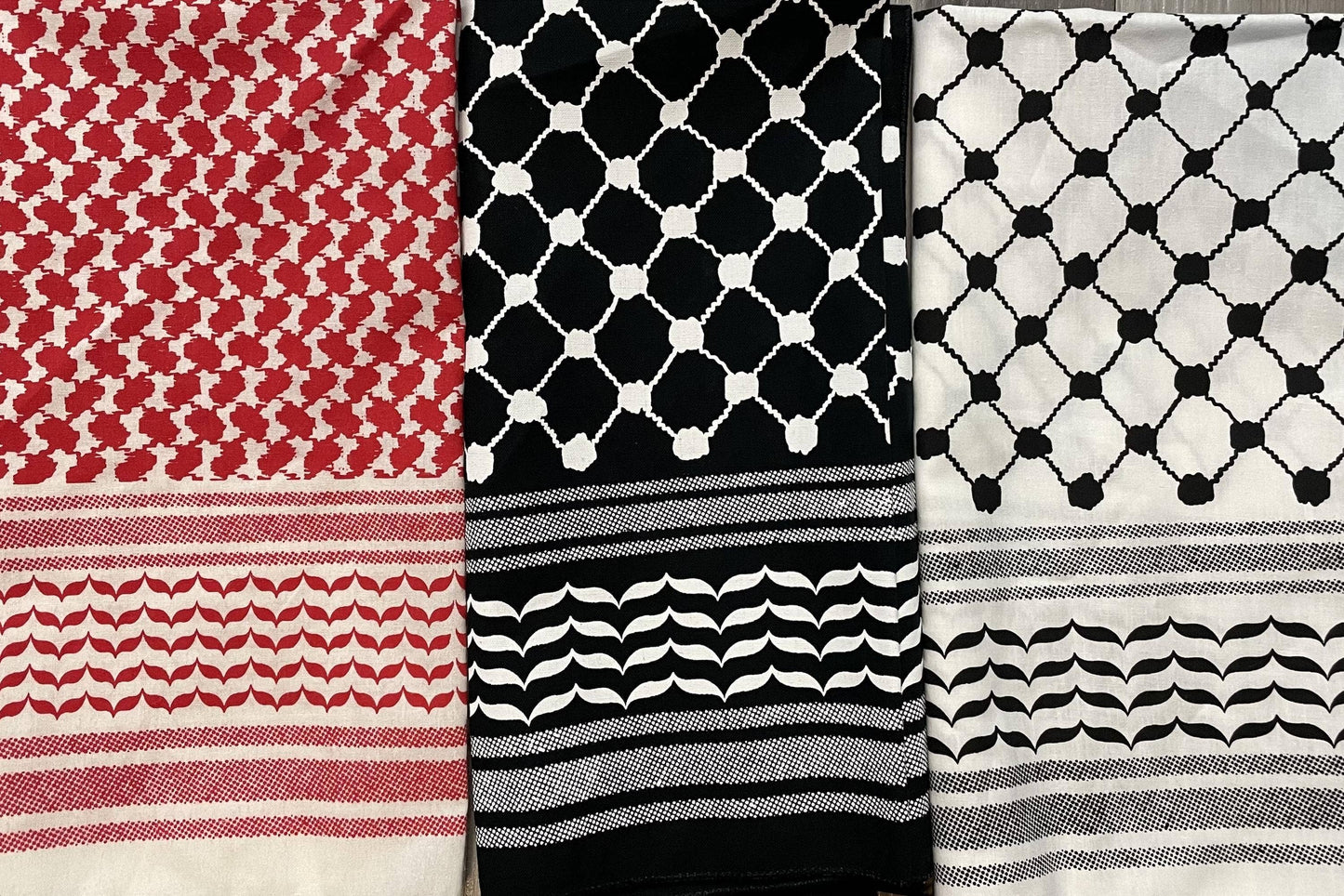 100% Cotton Kuffiyah Bandana Palestinian Kuffiyeh design