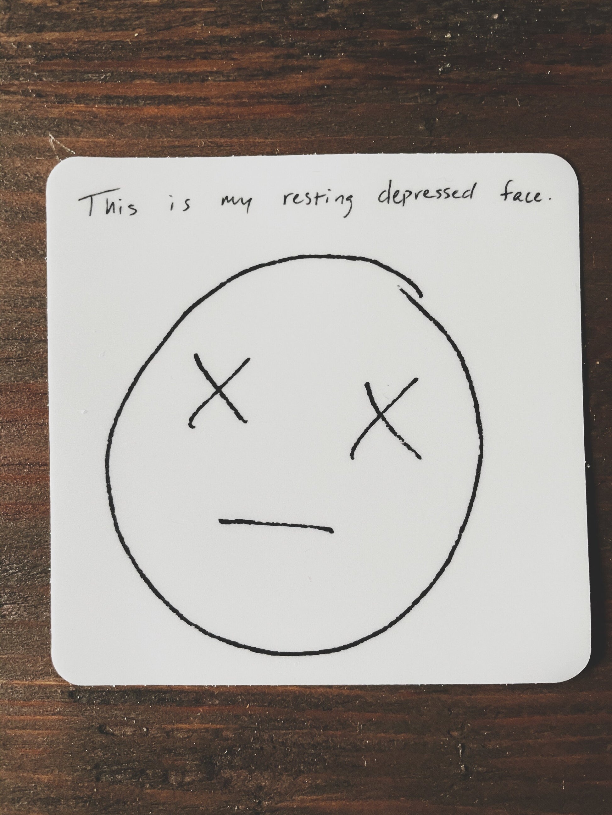 Resting Depressed Face Sticker