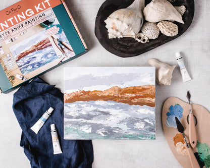 Coastal Cliffs palette knife painting kit
