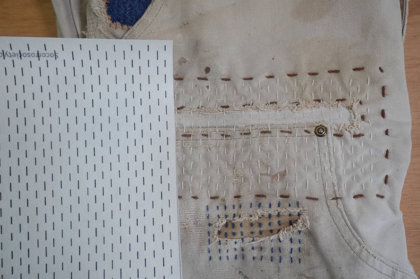 Visible Mending Lined Half Sheet Stick and Stitch Patterns