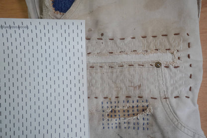 Visible Mending Lined Half Sheet Stick and Stitch Patterns