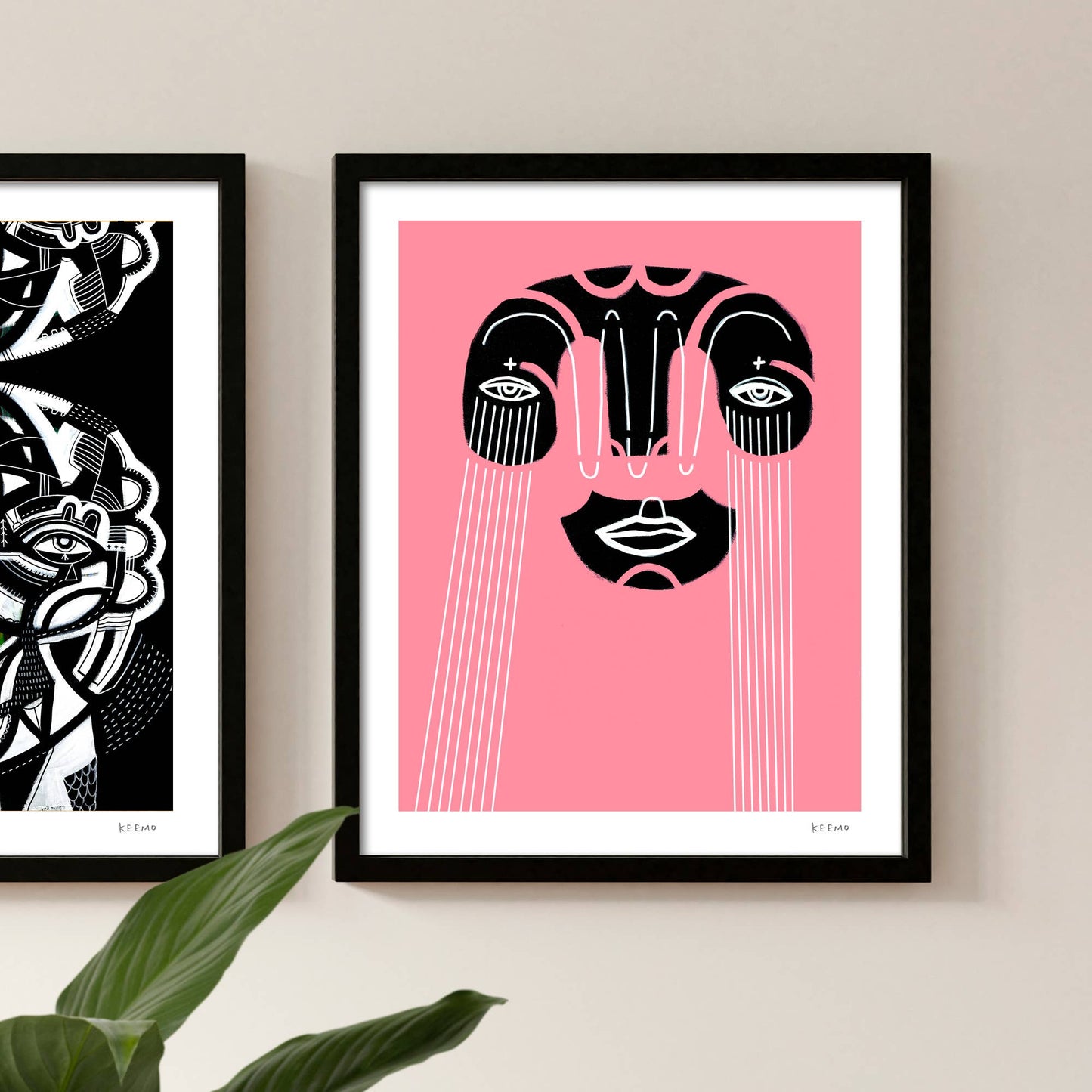 Keemo Gallery - Abstract Art Print Modern Wall Art Design Colorful Pink