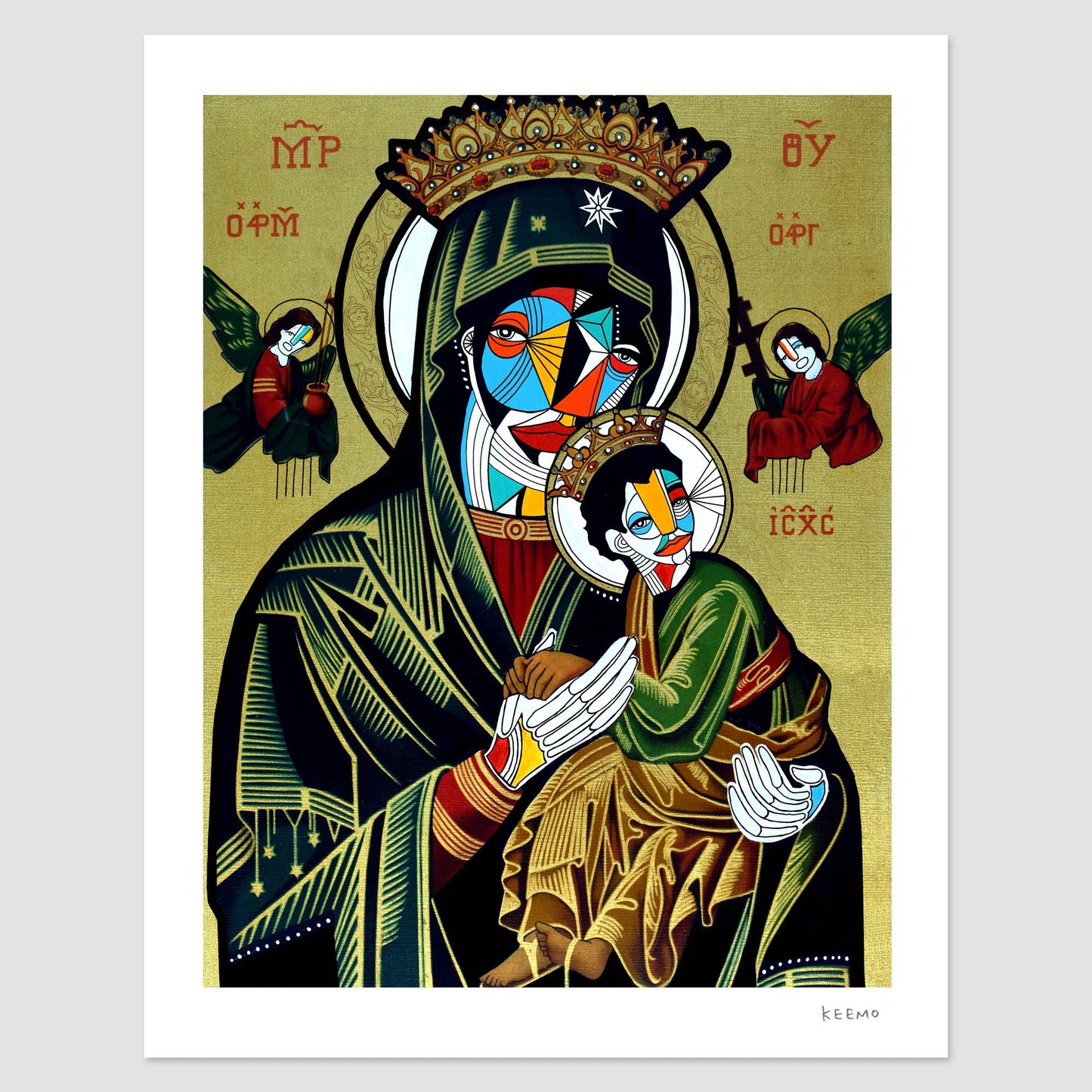 Keemo Gallery - Madonna and Child Abstract Art Print Religious Mary Jesus