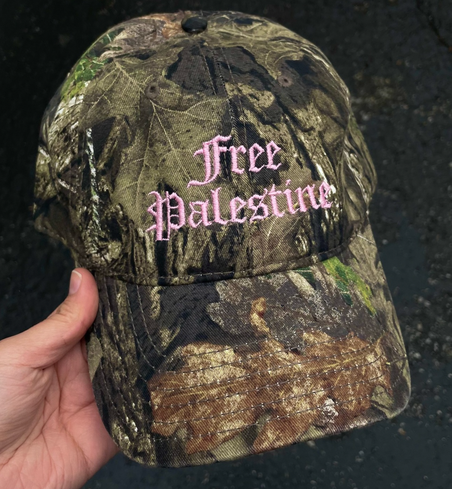 Free Palestine Camouflage Pink Trucker Baseball Cap