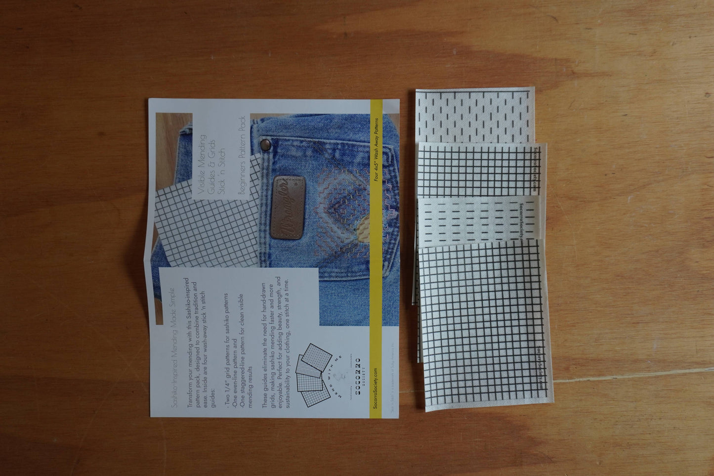 Visible Mending Stick and Stitch Patterns- Starter Pack