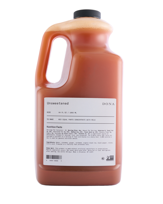 DONA - Unsweetened Chai Concentrate Barista  (Case of 4)