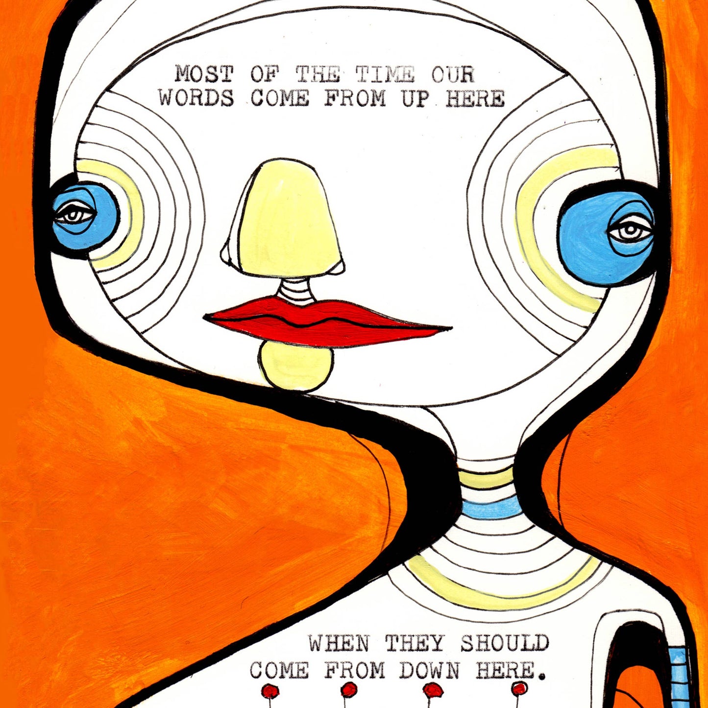 Keemo Gallery - Poem Heart Unique Modern Art Print Abstract Type Kind Words
