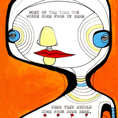 Keemo Gallery - Poem Heart Unique Modern Art Print Abstract Type Kind Words