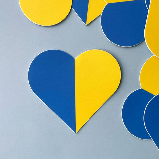 Ukraine Flag Heart Sticker